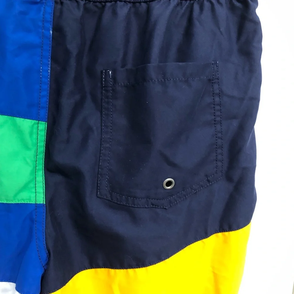 Polo Ralph Lauren Boys Size L 14 16 Colorblock Swim Trunks Bathing Suit Multi